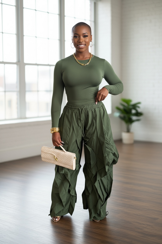 Destiny Olive Drawstring Pants