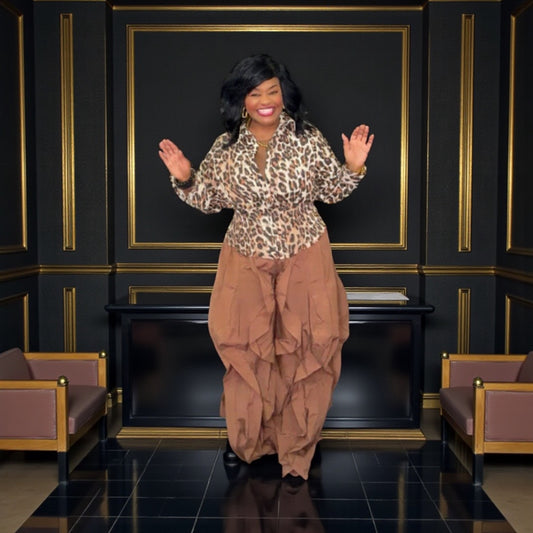 Chocolate Destiny Drawstring Pants